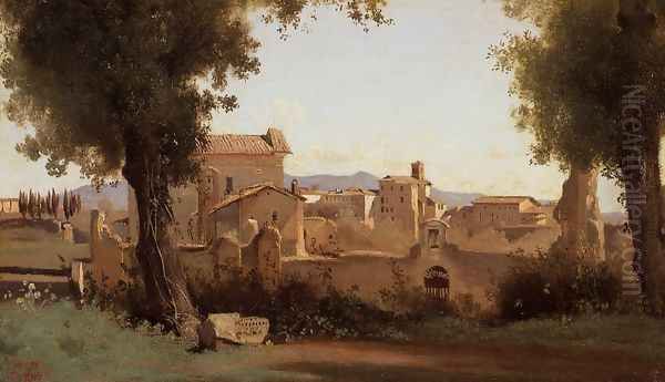 Rome - View from the Farnese Gardens, Morning Oil Painting by Jean-Baptiste-Camille Corot