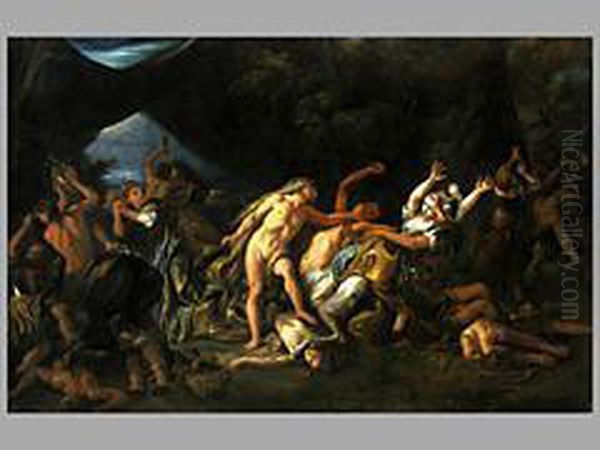 Herkules Und Der Centaur Nessus Sowie Deianira Oil Painting by Giacomo del Po