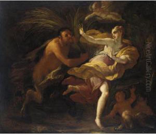 Pan E Siringa Oil Painting by Giacomo del Po