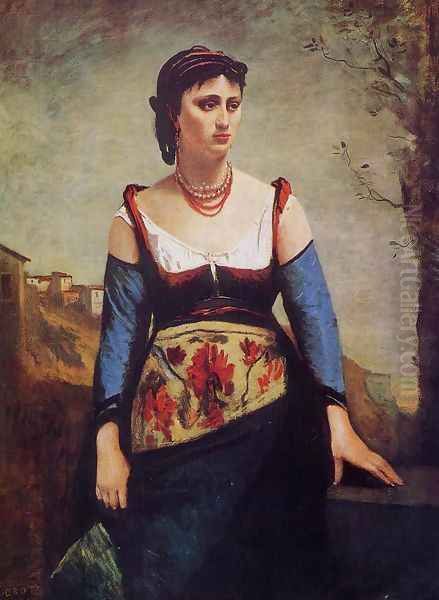 Agostina Oil Painting by Jean-Baptiste-Camille Corot