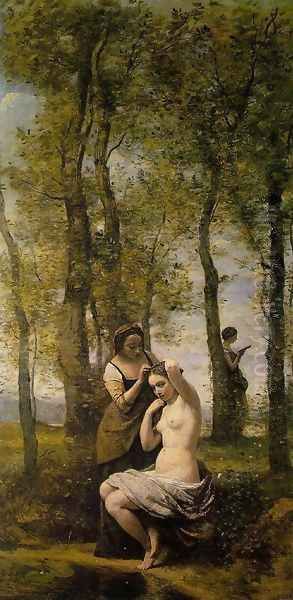 Le Toilette (or Landscape with Figures) Oil Painting by Jean-Baptiste-Camille Corot