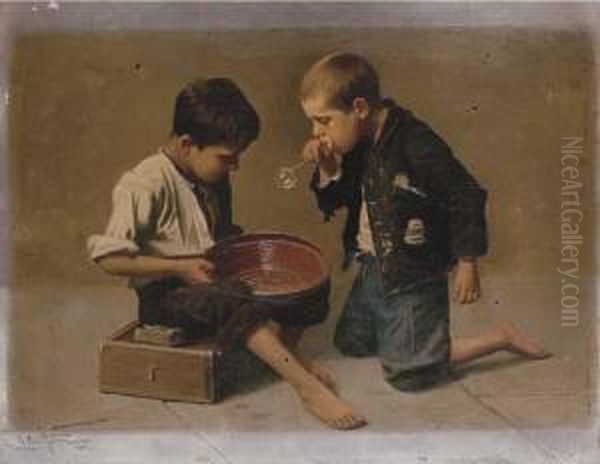 Giochi Di Ragazzi Oil Painting by Giulio Del Torre