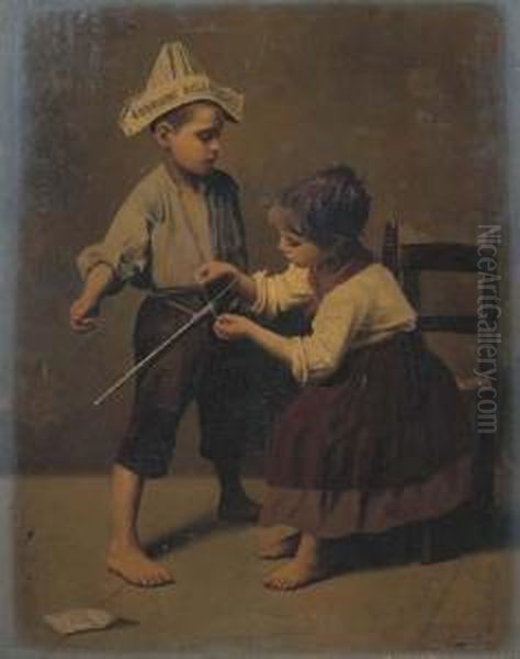 Giochi Di Fanciulli Oil Painting by Giulio Del Torre