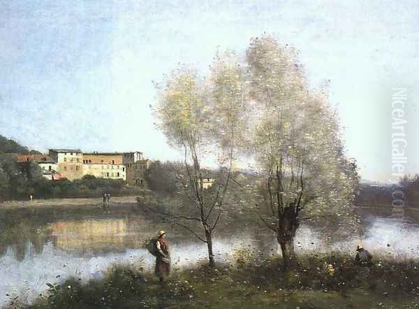 Ville d'Avray, c. 1867 Oil Painting by Jean-Baptiste-Camille Corot