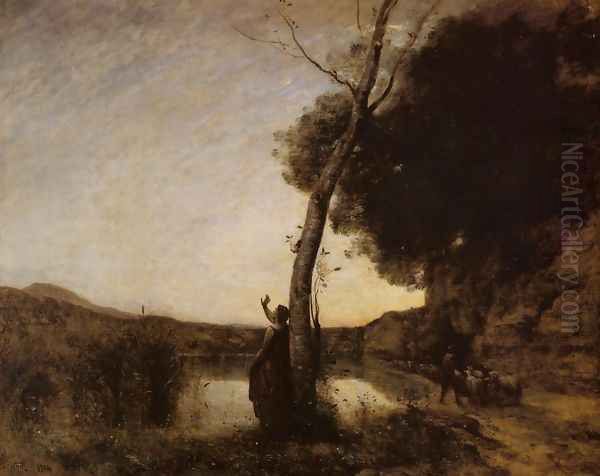 The Evening Star Oil Painting by Jean-Baptiste-Camille Corot