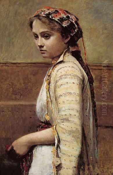 The Greek Girl Oil Painting by Jean-Baptiste-Camille Corot