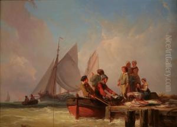 Pescatori Arrivano In Porto Oil Painting by Auguste Delacroix