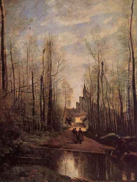 The Church at Marissel, 1866 Oil Painting by Jean-Baptiste-Camille Corot