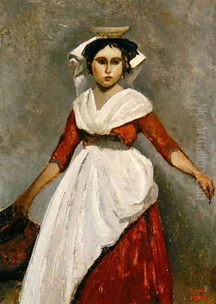 An Italian Girl, c.1872 Oil Painting by Jean-Baptiste-Camille Corot