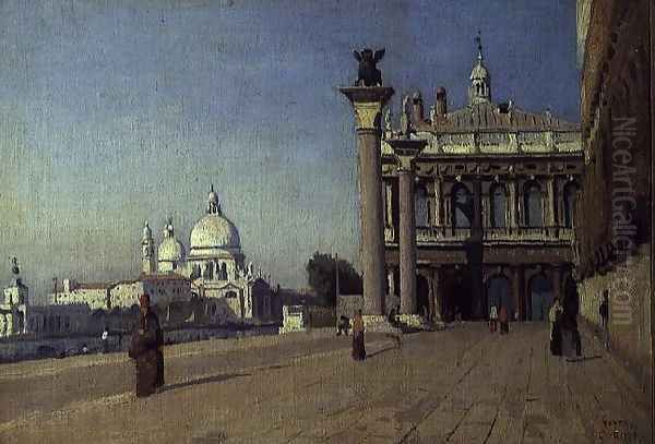 Morning in Venice Oil Painting by Jean-Baptiste-Camille Corot