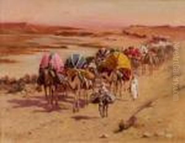 La Grande Caravane Oil Painting by Alexis-Auguste Delahogue