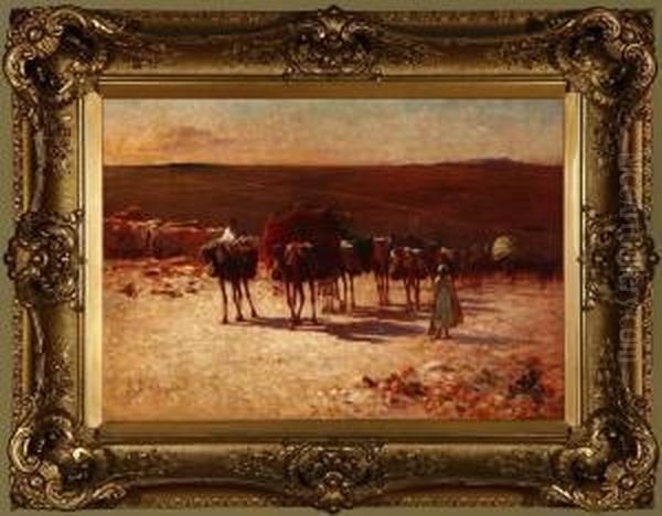 The Caravan Oil Painting by Alexis-Auguste Delahogue