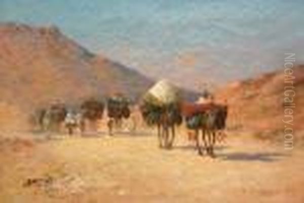 Caravane Oil Painting by Alexis-Auguste Delahogue