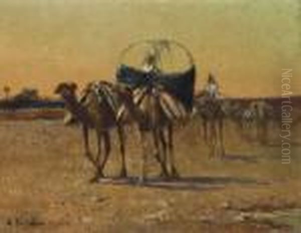 Caravane Oil Painting by Alexis-Auguste Delahogue