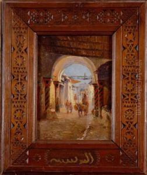 rue De Tunis Oil Painting by Alexis-Auguste Delahogue