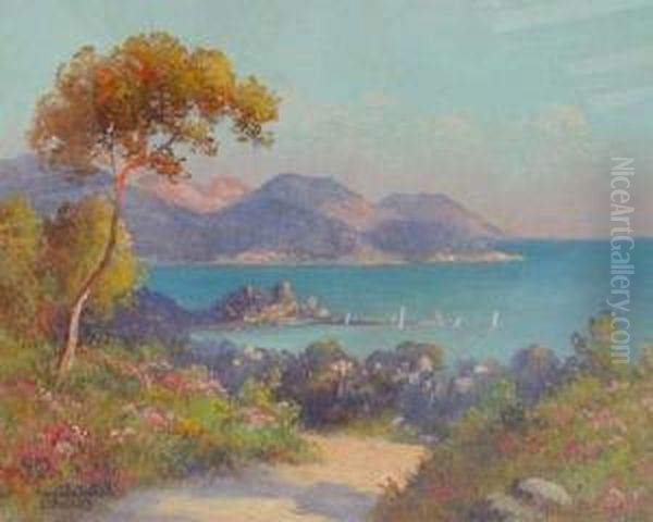 Vue De Cannes Oil Painting by Eugene Jules Delahogue