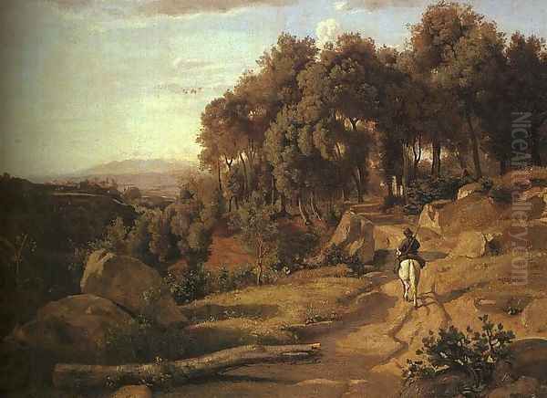 A View near Colterra Oil Painting by Jean-Baptiste-Camille Corot