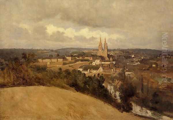 View of Saint-Lo Oil Painting by Jean-Baptiste-Camille Corot