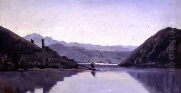 Lago di Piediluco, Umbria Oil Painting by Jean-Baptiste-Camille Corot