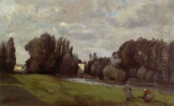 The Mill in the Trees Oil Painting by Jean-Baptiste-Camille Corot