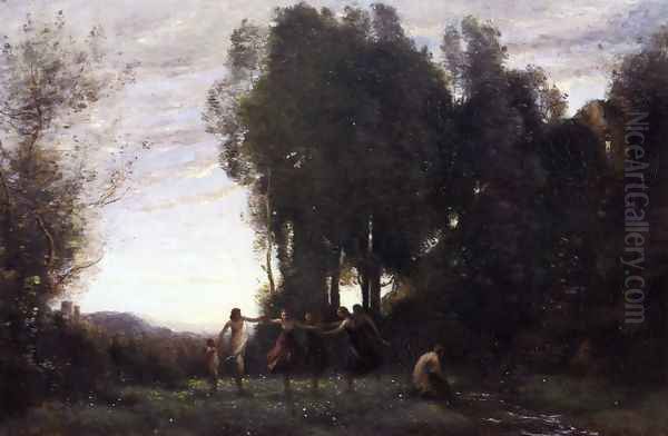 Circle of Nymphs, Morning Oil Painting by Jean-Baptiste-Camille Corot