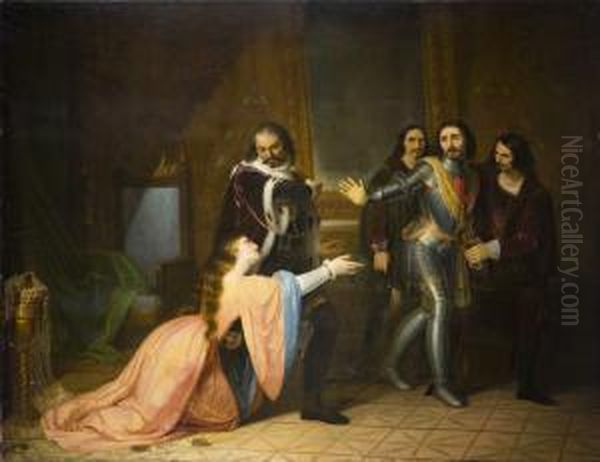 La Partenza Del Principe Per Le Crociate. Oil Painting by Paul Delaroche