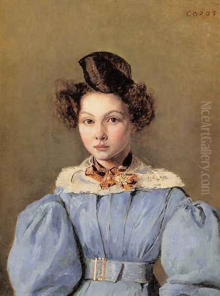 Marie Louise Sennegon, 1831 Oil Painting by Jean-Baptiste-Camille Corot