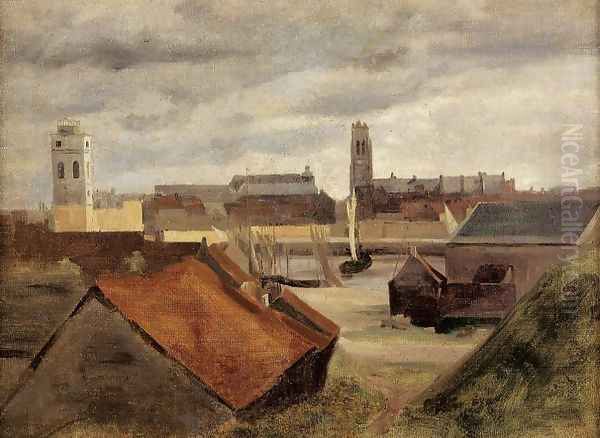 Dunkirk, the Fishing Docks Oil Painting by Jean-Baptiste-Camille Corot