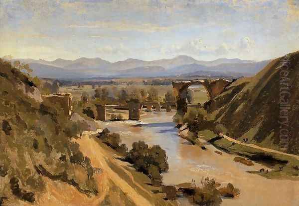 Narni - The Ponte Augusto over the Nera Oil Painting by Jean-Baptiste-Camille Corot