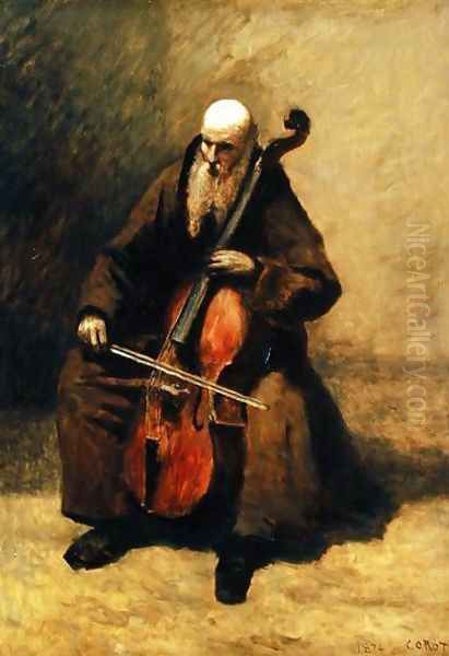 The Monk, 1874 Oil Painting by Jean-Baptiste-Camille Corot