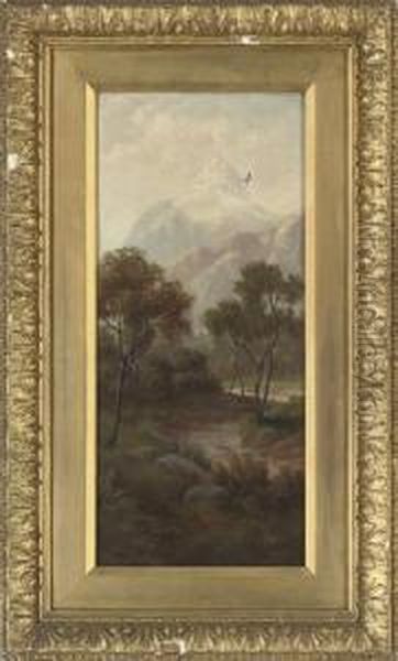 The Back Of Mount Egmont, New Zealand Oil Painting by Valentine, Val Delawarr