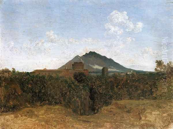 Civita Castellana and Mount Soracte Oil Painting by Jean-Baptiste-Camille Corot