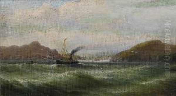 A Whaling Fleet In The Bay Of Islands, New Zealand Oil Painting by Valentine, Val Delawarr