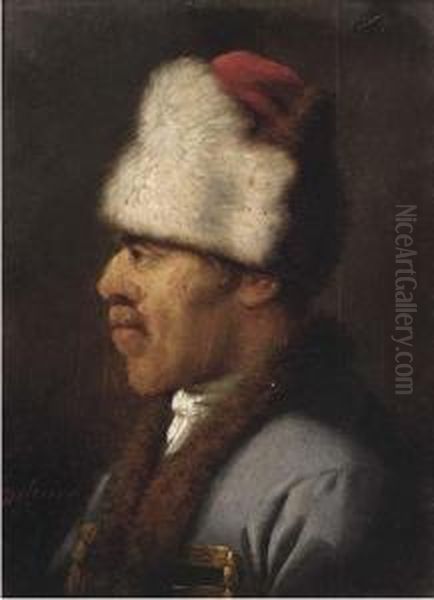 Head Of A Hussar Oil Painting by Nicolas Louis Albert Delerive