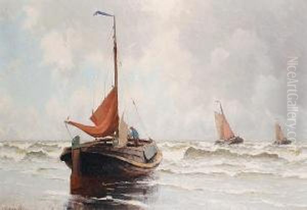 Choppy Waters Oil Painting by Gerardus Johannes Delfgaauw