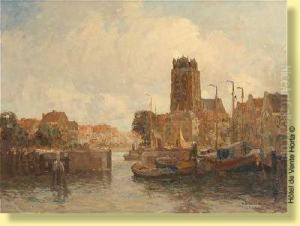 L'entree Du Port Oil Painting by Gerardus Johannes Delfgaauw