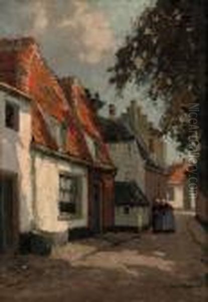 Street In Zeeland Oil Painting by Gerarrd Delfgaauw