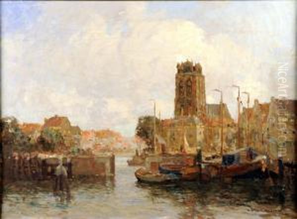 Vue De Dordrecht Oil Painting by Gerarrd Delfgaauw