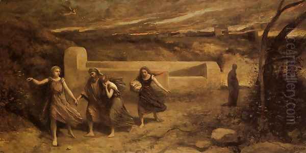 The Destruction of Sodom Oil Painting by Jean-Baptiste-Camille Corot