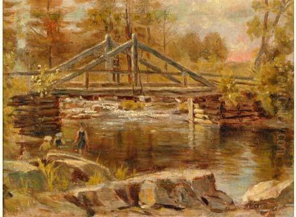 Ecole Canadienne Oil Painting by Georges Marie Joseph Delfosse