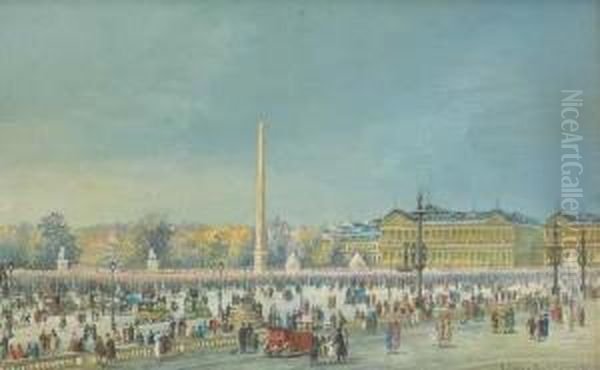 Place De La Concorde, Paris Oil Painting by Arnaldo Delisio