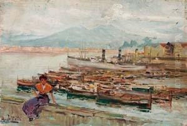 Al Porto Di Napoli Oil Painting by Arnaldo Delisio