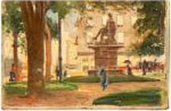 A Passeggio Nel Parco Oil Painting by Arnaldo Delisio