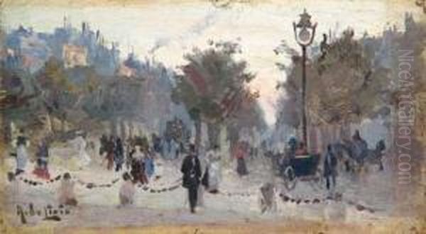 Boulevard De Paris Oil Painting by Arnaldo Delisio