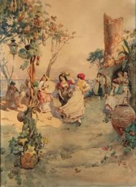 La Tarantella Oil Painting by Arnaldo Delisio