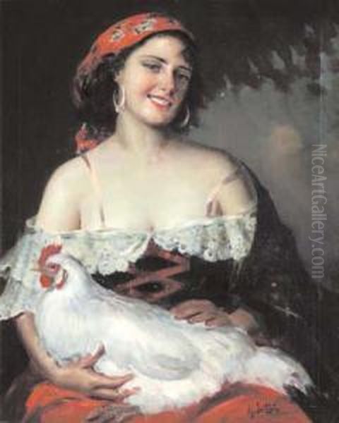 La Gallina Preferita Oil Painting by Arnaldo Delisio