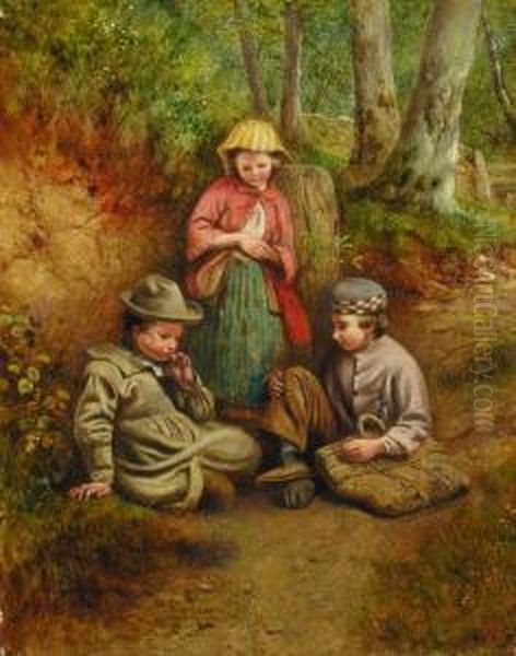 Die Rast Im Wald Oil Painting by John Henry Dell