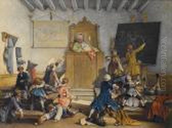 Education For The Privileged Oil Painting by Cesare Felix dell' Acqua