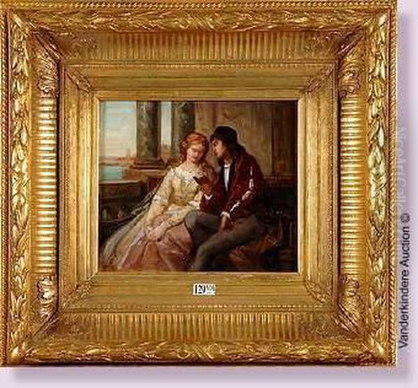 Romeo Et Juliette Oil Painting by Cesare Felix dell' Acqua