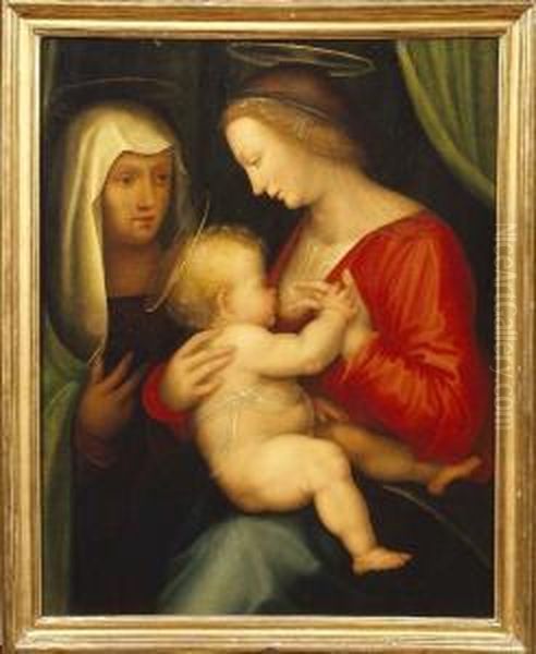 Madonna Con Bambino E Sant'anna Oil Painting by Fra Bartolommeo della Porta